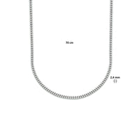 vDam Ketting Gourmette 4-zijdes Geslepen 2,4 Mm Zilver Gerhodineerd 1333560  70cm