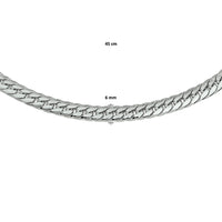 vDam Ketting Gourmette 4-zijdes Geslepen 6,0 Mm 45cm Cm Zilver Gerhodineerd 1329314  45cm