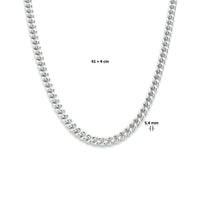 vDam Ketting Gourmette 5,4 Mm 41cm + 4 Cm Zilver Gerhodineerd 1334023  41cm