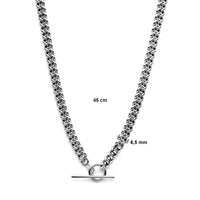 vDam Ketting Gourmette 6,5 Mm 45cm Cm Kapittelslot Zilver Gerhodineerd 1338611  45cm