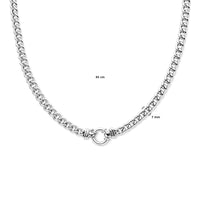 vDam Ketting Gourmette 7,0 Mm 45cm Cm Met Groot Springslot Zilver Gerhodineerd 1336601  45cm