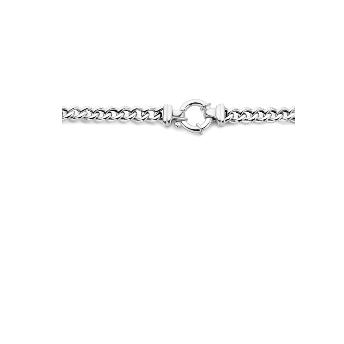 vDam Ketting Gourmette 7,0 Mm 45cm Cm Met Groot Springslot Zilver Gerhodineerd 1336601  45cm