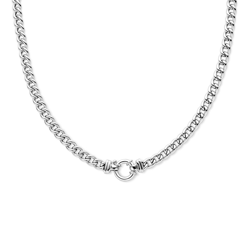 vDam Ketting Gourmette 7,0 Mm 45 Cm Met Groot Springslot Zilver Gerhodineerd 1336601