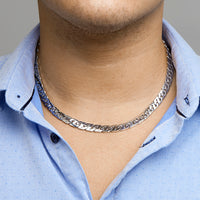 vDam Ketting Gourmette 8,2 Mm Zilver Gerhodineerd 1330510  50cm