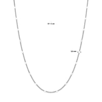 vDam Ketting Gourmette Met Tussenstuk 3,0 Mm 37cm + 5 Cm Zilver Gerhodineerd 1339678  37cm
