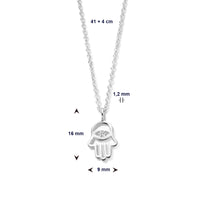 vDam Ketting Handje Van Fatima En Zirkonia 41cm + 4 Cm Zilver Gerhodineerd 1336503  41cm