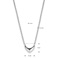 vDam Ketting Hart 1,5 Mm 40cm + 5 Cm Zilver Gerhodineerd 1338361  40cm
