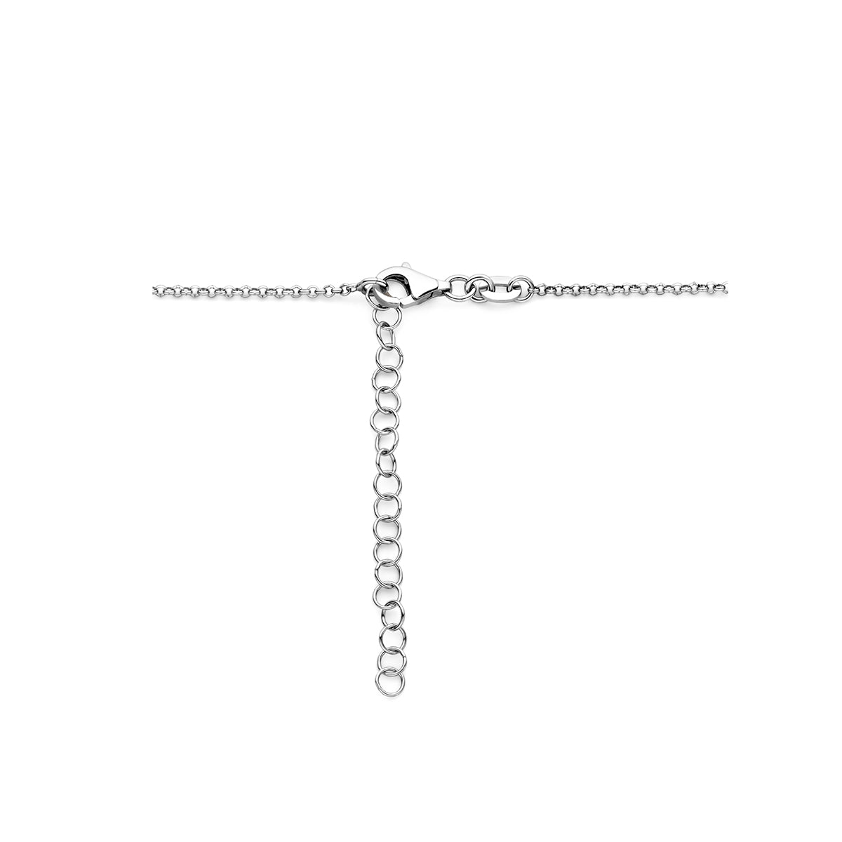 vDam Ketting Hart 1,5 Mm 40cm + 5 Cm Zilver Gerhodineerd 1338361  40cm