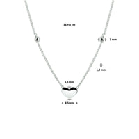vDam Ketting Hart 36cm + 3 Cm Zilver Gerhodineerd 1329645  36cm
