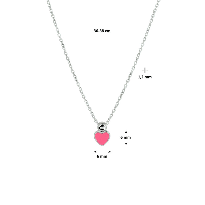 vDam Ketting Hart 36 - 38cm Cm Zilver Gerhodineerd 1328669  38cm