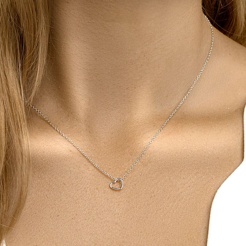 vDam Ketting Hart 40cm - 42 - 44 Cm Zilver Gerhodineerd 1333029  40cm