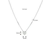 vDam Ketting Hart 41cm + 4 Cm Zilver Gerhodineerd 1332360  41cm