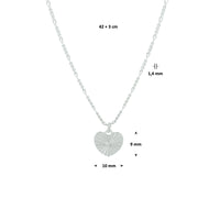 vDam Ketting Hart 42cm + 3 Cm Zilver Gerhodineerd 1328906  42cm