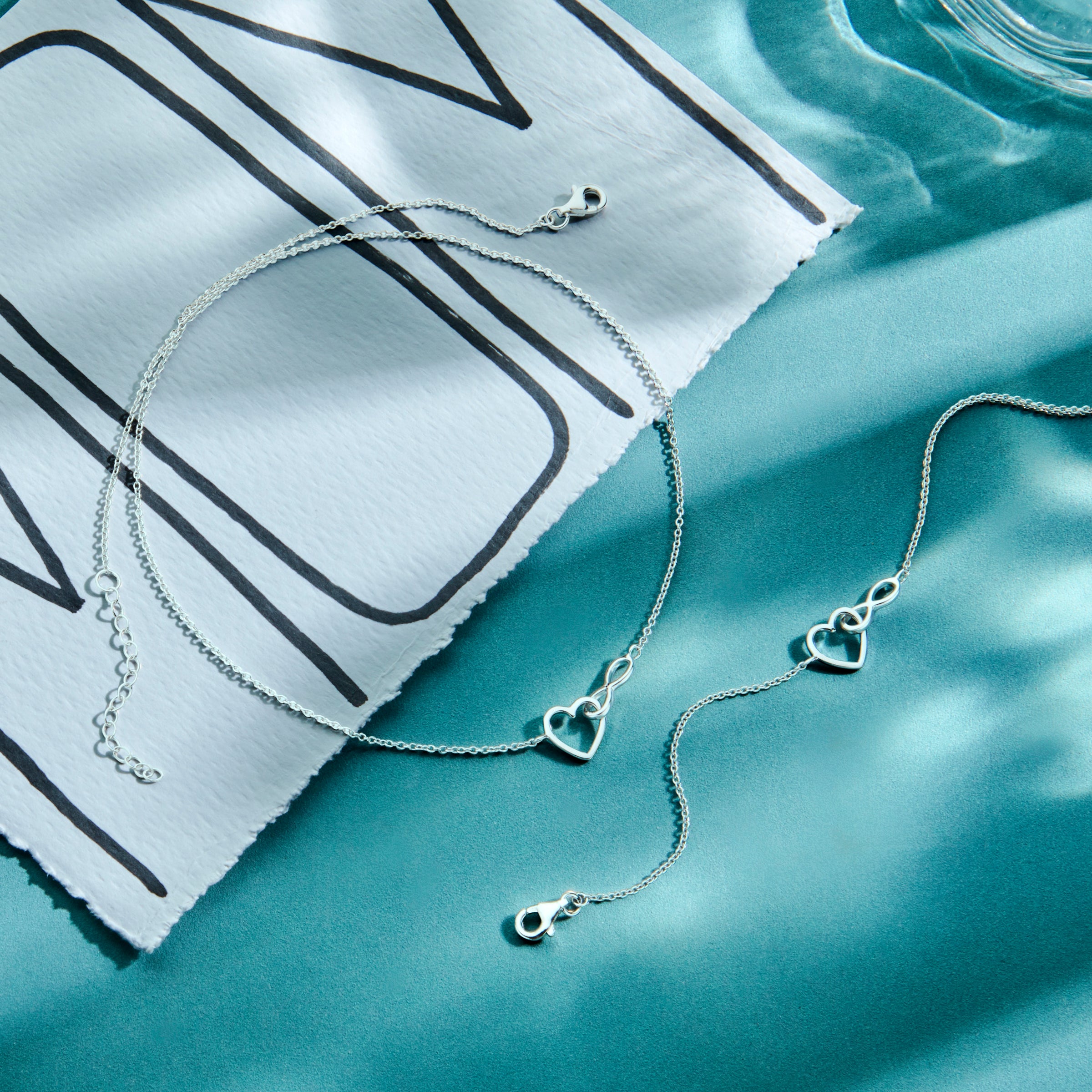 vDam Ketting Hart En Infinity  41cm + 4 Cm Zilver Gerhodineerd 1336506  41cm