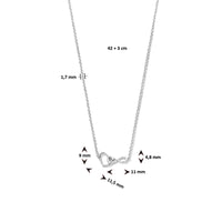 vDam Ketting Hart En Infinity 42cm + 3 Cm Zilver Gerhodineerd 1335442cm  42cm
