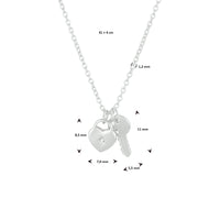 vDam Ketting Hart En Sleutel 41cm + 4 Cm Zilver Gerhodineerd 1333529  41cm