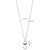 vDam Ketting Hart En Slot 41cm + 4 Cm Zilver Gerhodineerd 1338191  41cm