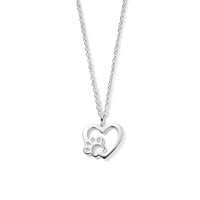 vDam Ketting Hart Hondenpoot 41 + 4 Cm Zilver Gerhodineerd 1336508