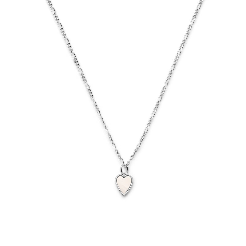 vDam Ketting Hart Parelmoer 41 + 4 Cm Zilver Gerhodineerd 1336786