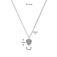 vDam Ketting Hart Zirkonia Gediamanteerd 41cm + 4 Cm Zilver Gerhodineerd 1336712  41cm
