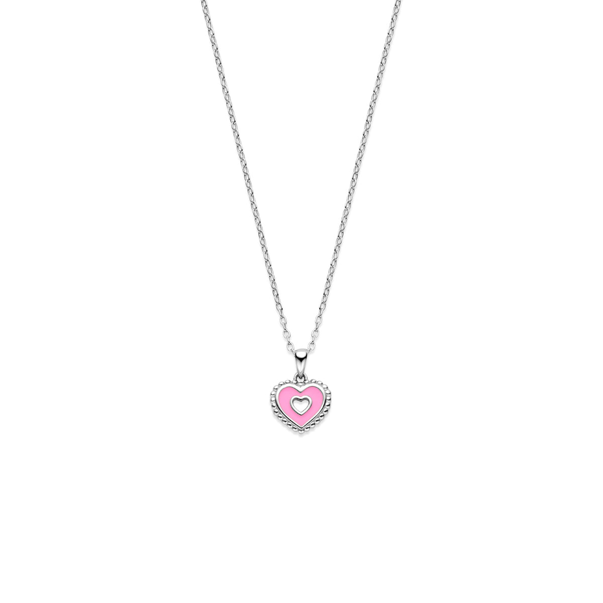 vDam Ketting Hartje 36 + 3 Cm Zilver Gerhodineerd 1341814