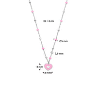 vDam Ketting Hartje 36cm + 4 Cm Zilver Gerhodineerd 1341865  36cm