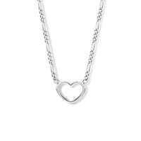 vDam Ketting Hartje 40 + 5 Cm Zilver Gerhodineerd 1334893