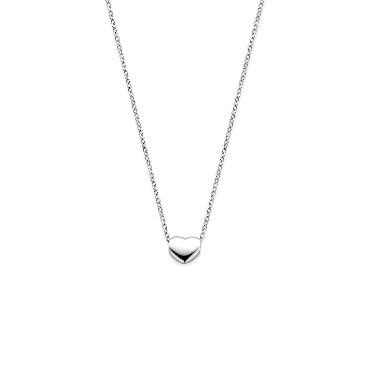 vDam Ketting Hartje 41 + 4 Cm Zilver Gerhodineerd 1341138