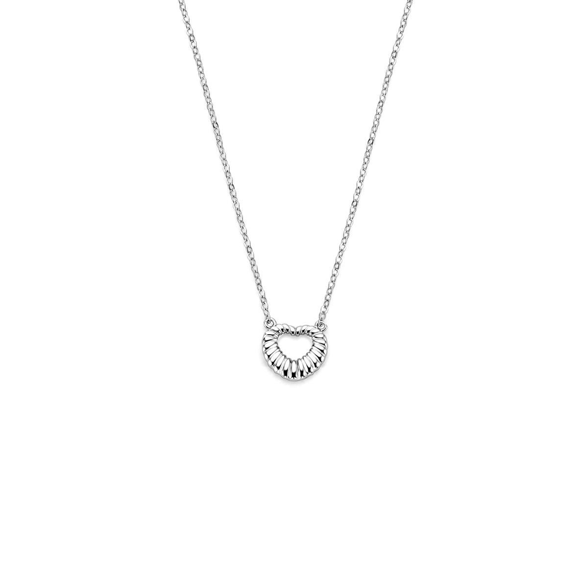 vDam Ketting Hartje 41 + 4 Cm Zilver Gerhodineerd 1341366