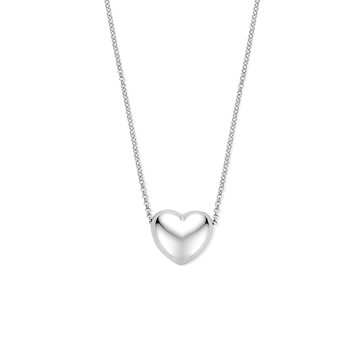 vDam Ketting Hartje 41 + 4 Cm Zilver Gerhodineerd 1341604
