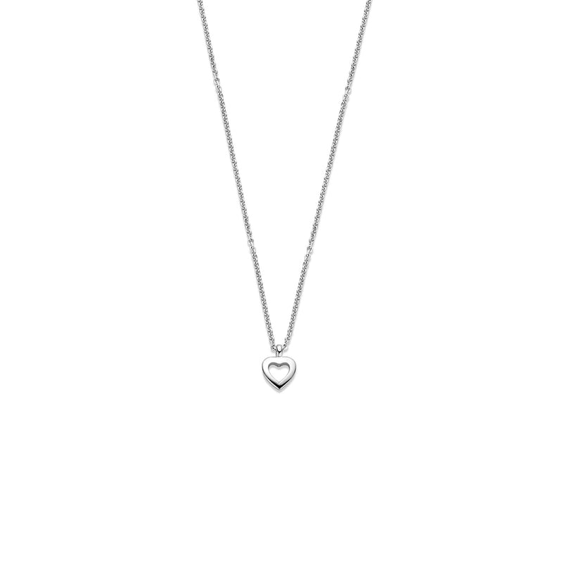 vDam Ketting Hartje 41 - 43 - 45 Cm Zilver Gerhodineerd 1341216