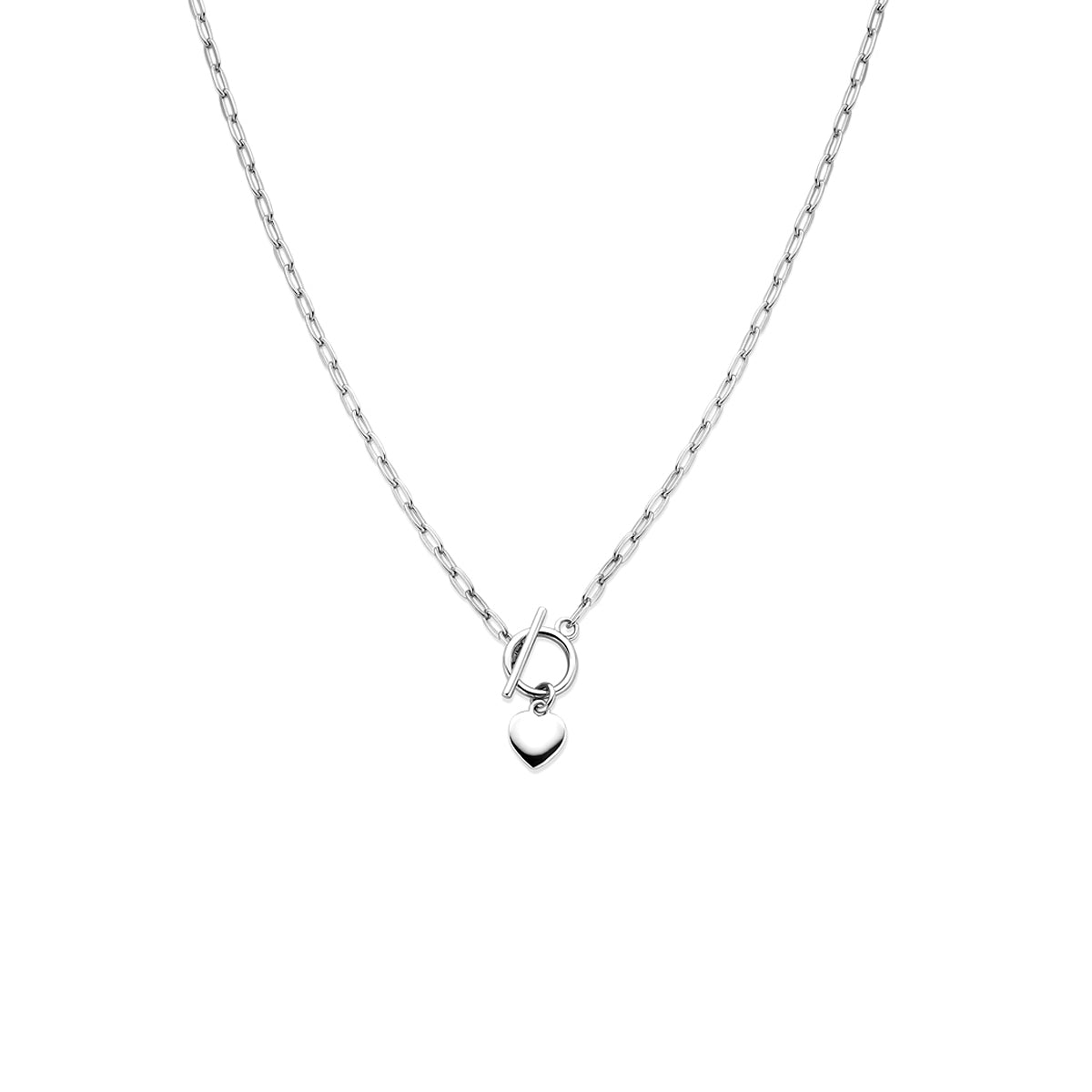 vDam Ketting Hartje Kapittelslot 42 Cm Zilver Gerhodineerd 1341136