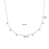 vDam Ketting Hartjes 36cm + 4 Cm Zilver Gerhodineerd 1336cm105  36cm