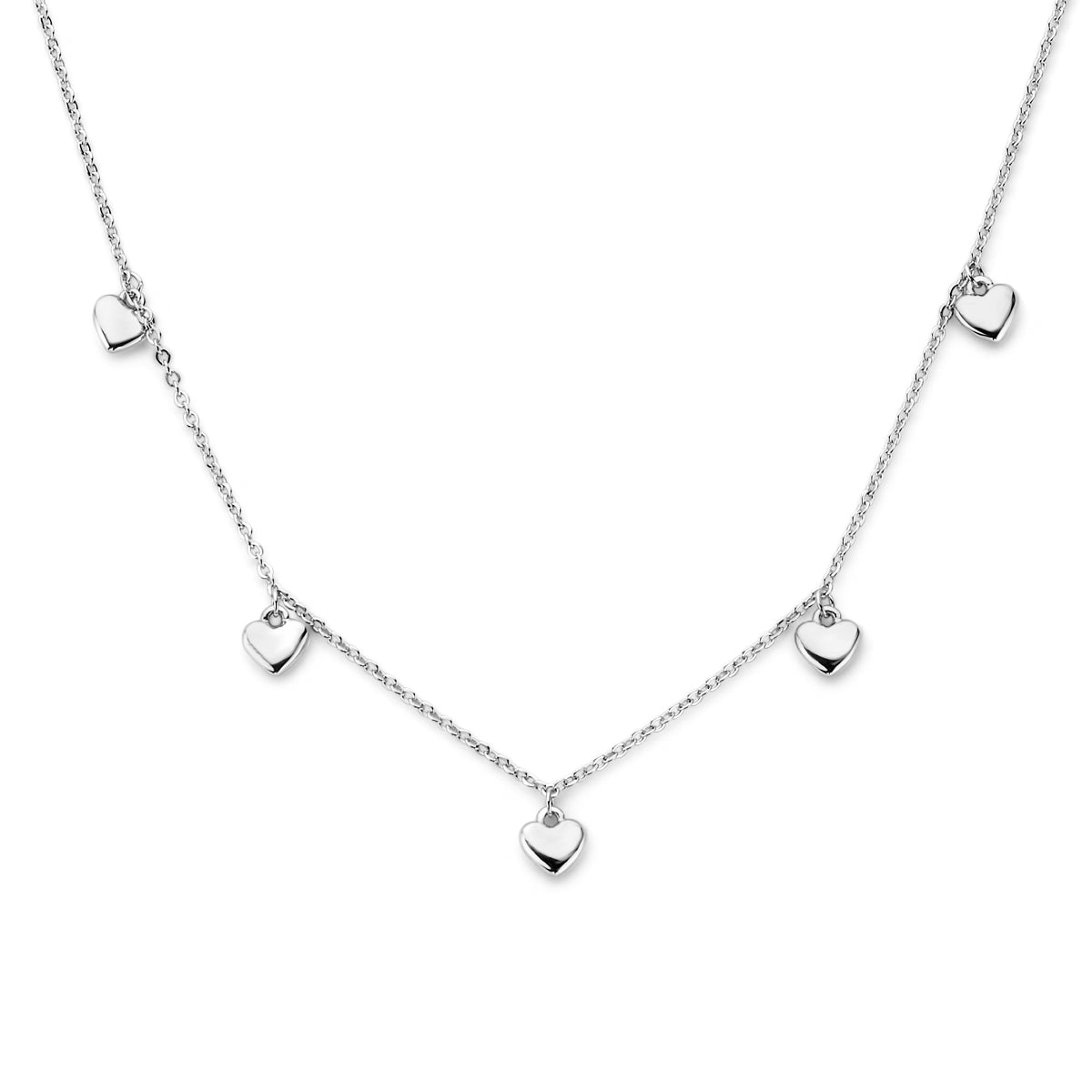 vDam Ketting Hartjes 36 + 4 Cm Zilver Gerhodineerd 1336853