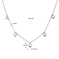 vDam Ketting Hartjes 36cm + 4 Cm Zilver Gerhodineerd 1336cm853  36cm
