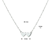 vDam Ketting Hartjes 40cm + 4 Cm Zilver Gerhodineerd 1327002  40cm