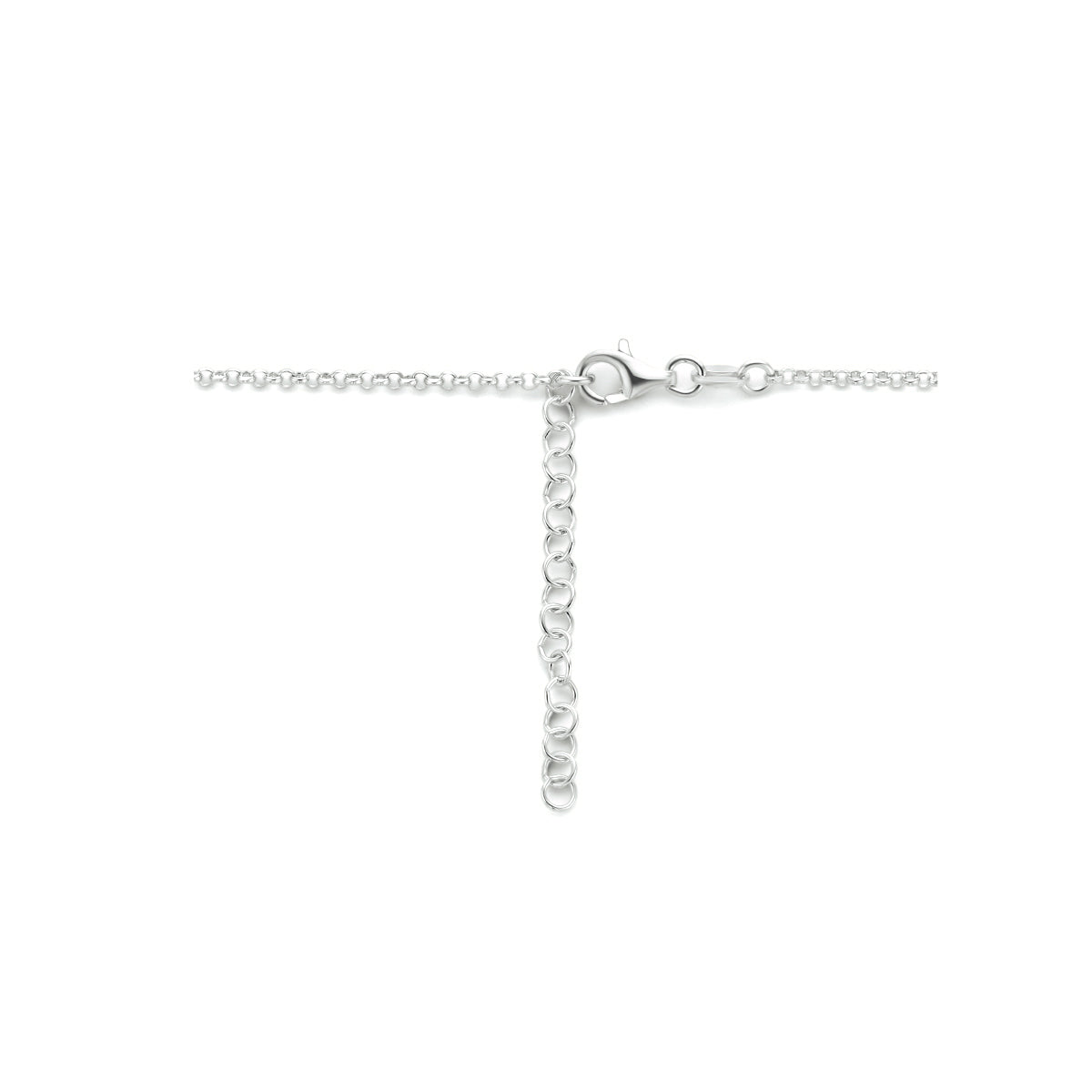 vDam Ketting Hartjes 40cm + 4 Cm Zilver Gerhodineerd 1334751  40cm