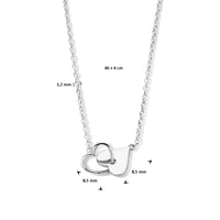 vDam Ketting Hartjes 40cm + 4 Cm Zilver Gerhodineerd 1336592  40cm