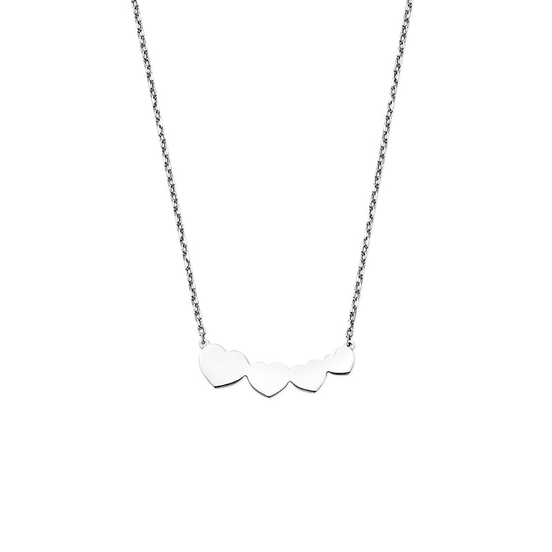 vDam Ketting Hartjes 40 + 4 Cm Zilver Gerhodineerd 1341652