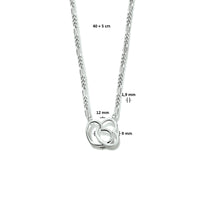 vDam Ketting Hartjes 40cm + 5 Cm Zilver Gerhodineerd 1334371  40cm