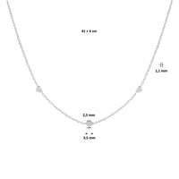 vDam Ketting Hartjes 41cm + 4 Cm Zilver Gerhodineerd 1329098  41cm