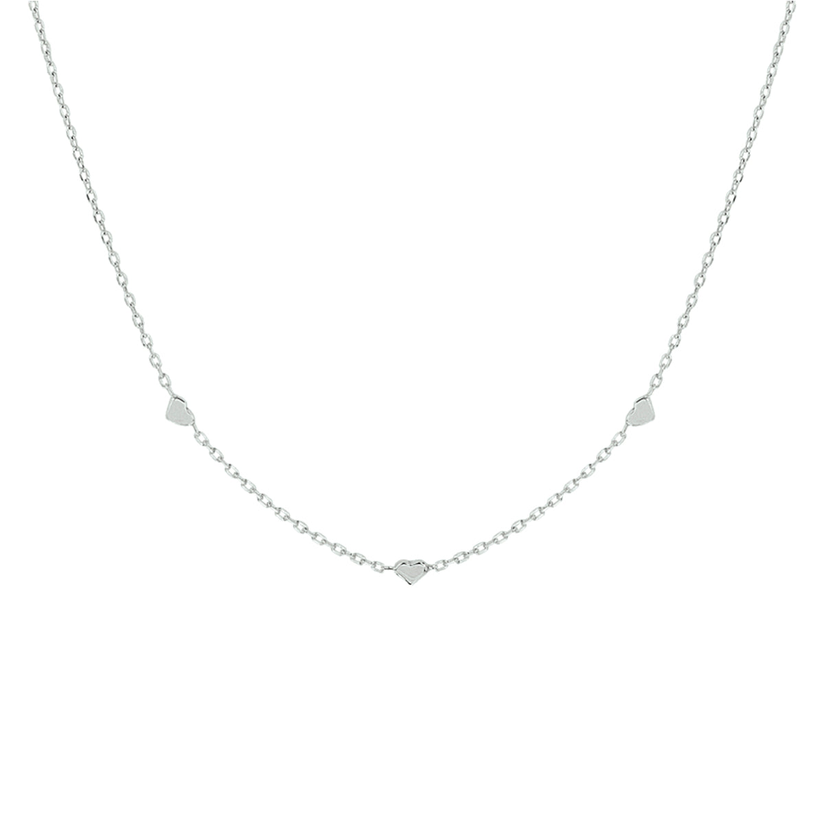 vDam Ketting Hartjes 41 + 4 Cm Zilver Gerhodineerd 1329098