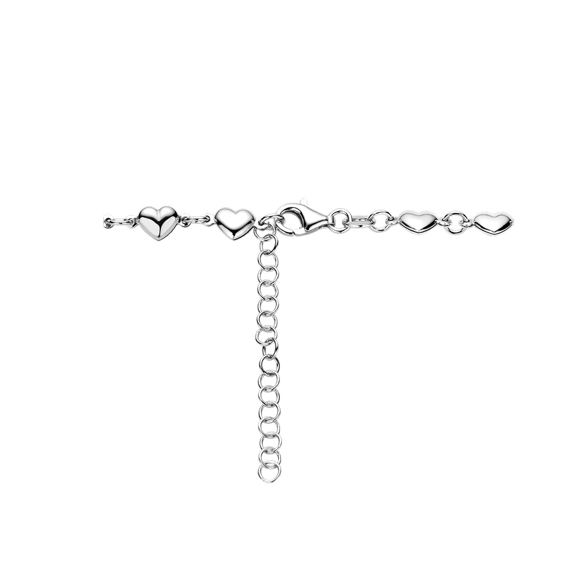 vDam Ketting Hartjes 41cm + 4 Cm Zilver Gerhodineerd 1337744  41cm