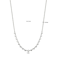 vDam Ketting Hartjes 41cm + 4 Cm Zilver Gerhodineerd 1338190  41cm