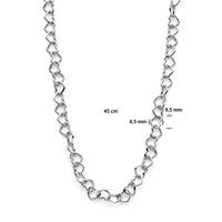 vDam Ketting Hartjes 8,5 Mm 45cm Cm Zilver Gerhodineerd 1338522  45cm