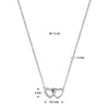 vDam Ketting Hartjes Zirkonia 40cm + 4 Cm Zilver Gerhodineerd 1325707  40cm