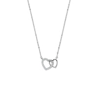 vDam Ketting Hartjes Zirkonia 41 - 43 - 45 Cm Zilver Gerhodineerd 1341578