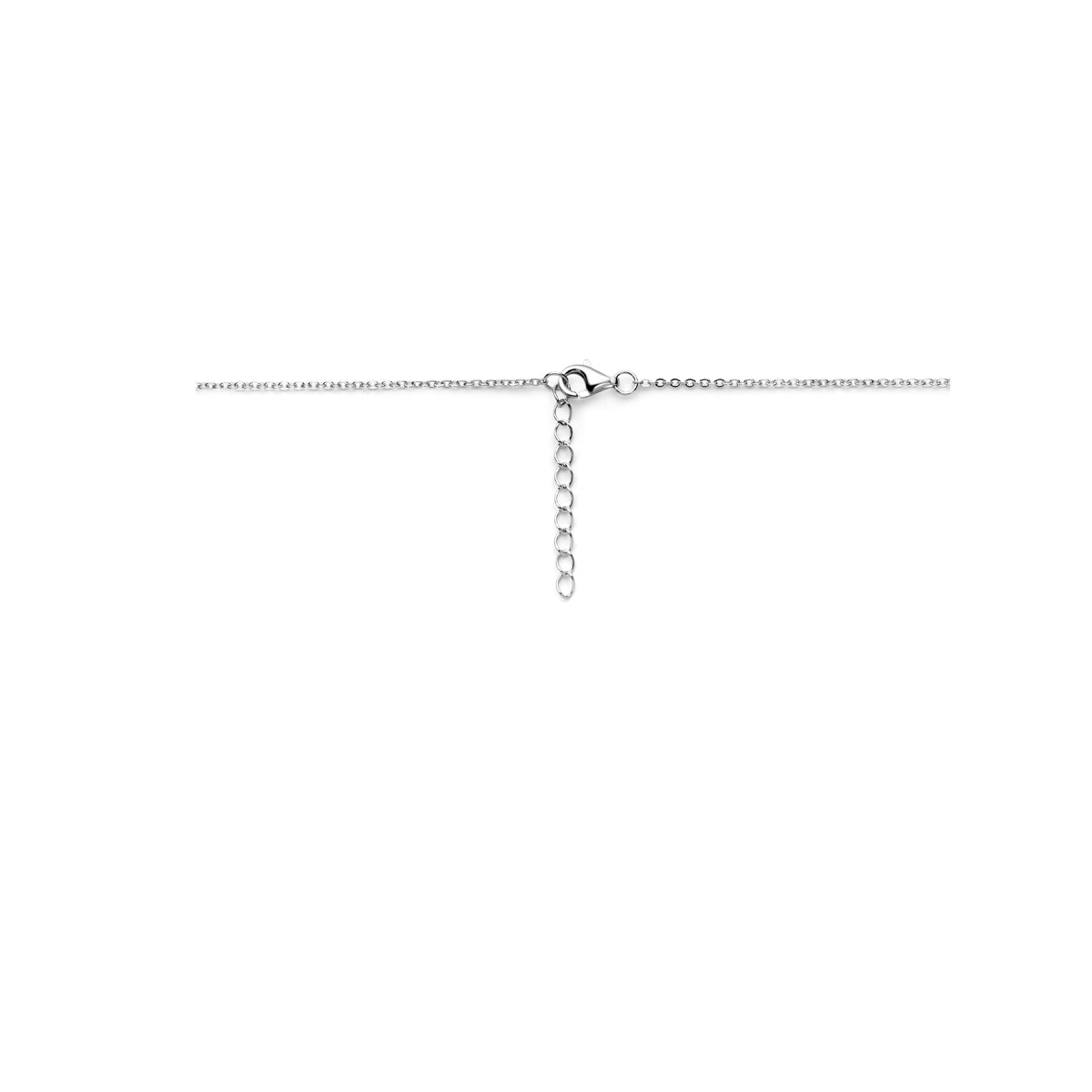 vDam Ketting Hartjes Zirkonia 42cm + 3 Cm Zilver Gerhodineerd 1338594  42cm