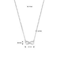 vDam Ketting Infinity Zirkonia 41cm + 4 Cm Zilver Gerhodineerd 1334813  41cm