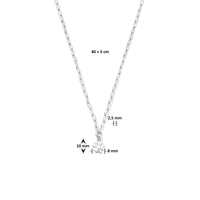 vDam Ketting Klaver 40cm + 5 Cm Zilver Gerhodineerd 1335801  40cm